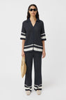 Camilla and Marc | Reef Knit Boyfriend Shirt - Navy/Soft White