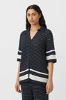 Camilla and Marc | Reef Knit Boyfriend Shirt - Navy/Soft White