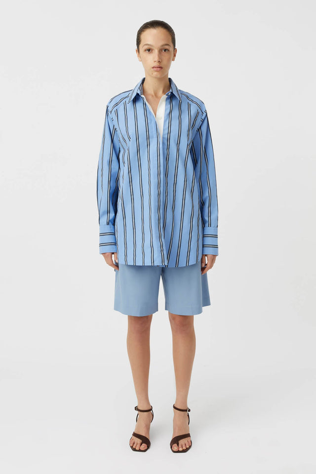 Camilla and Marc | Atoll Stripe Shirt - Cornflower Blue Stripe