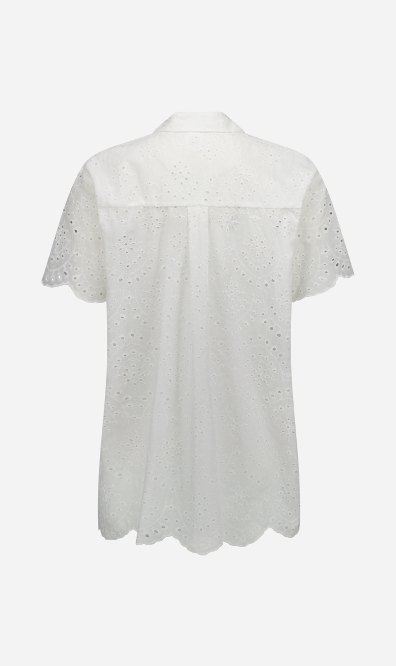 Caitlin Crisp | Short Sleeve Crisp Shirt - White Broderie