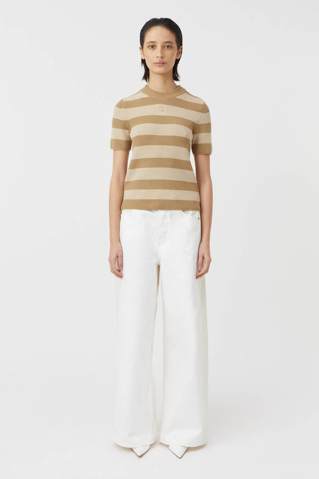 Camilla and Marc | Umi Knit TShirt - Tan/Cream