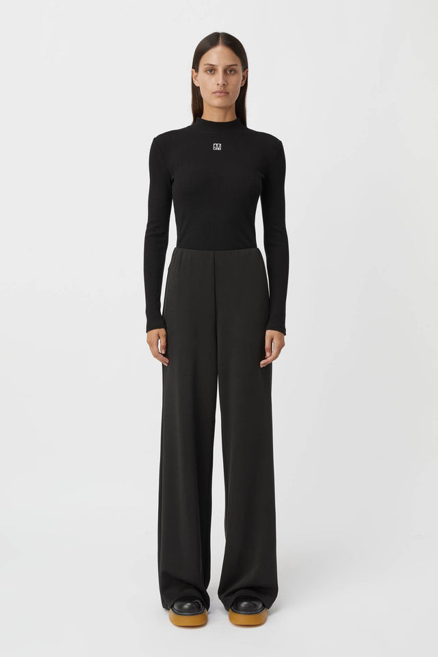 Camilla and Marc | Nora Rib Long Sleeve Top - Black