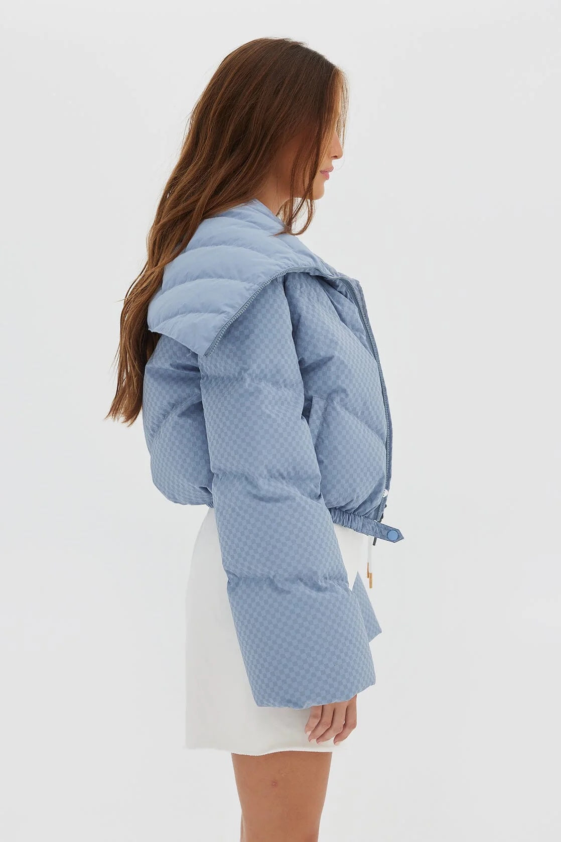 Toast Society | Checkered Puffer Jacket - Blue