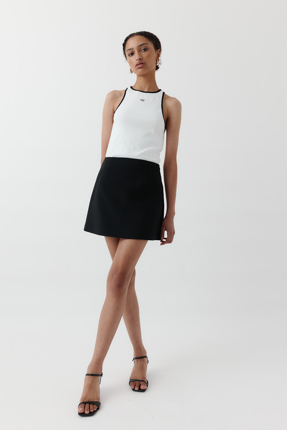 REBE | Cotton Vest - White/Black