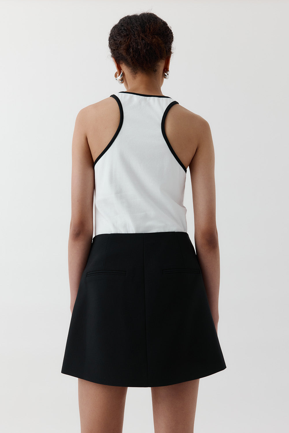 REBE | Cotton Vest - White/Black