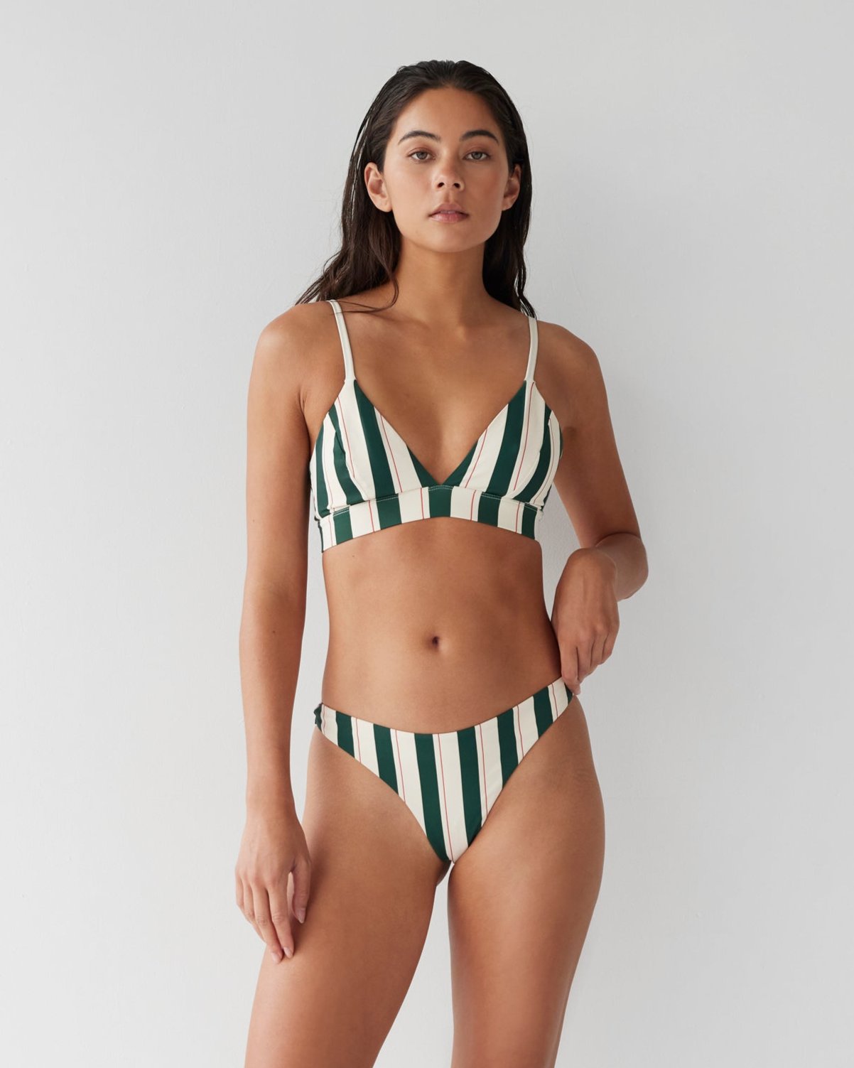 Dear Dylan | Classic Swim Bralette - Bistro Stripe