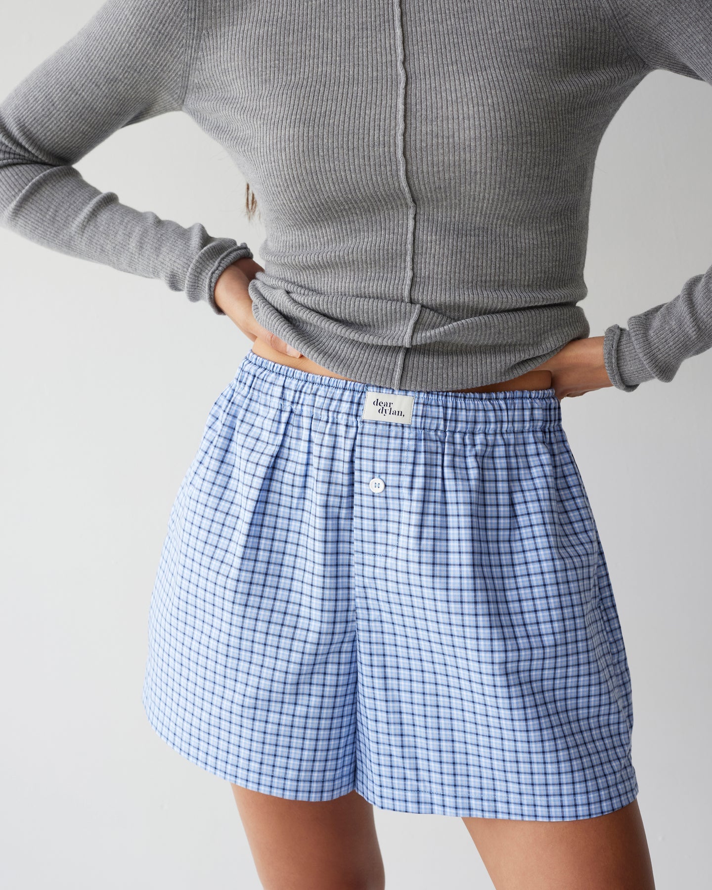 Dear Dylan | Boxer Short - Denim Blue Plaid