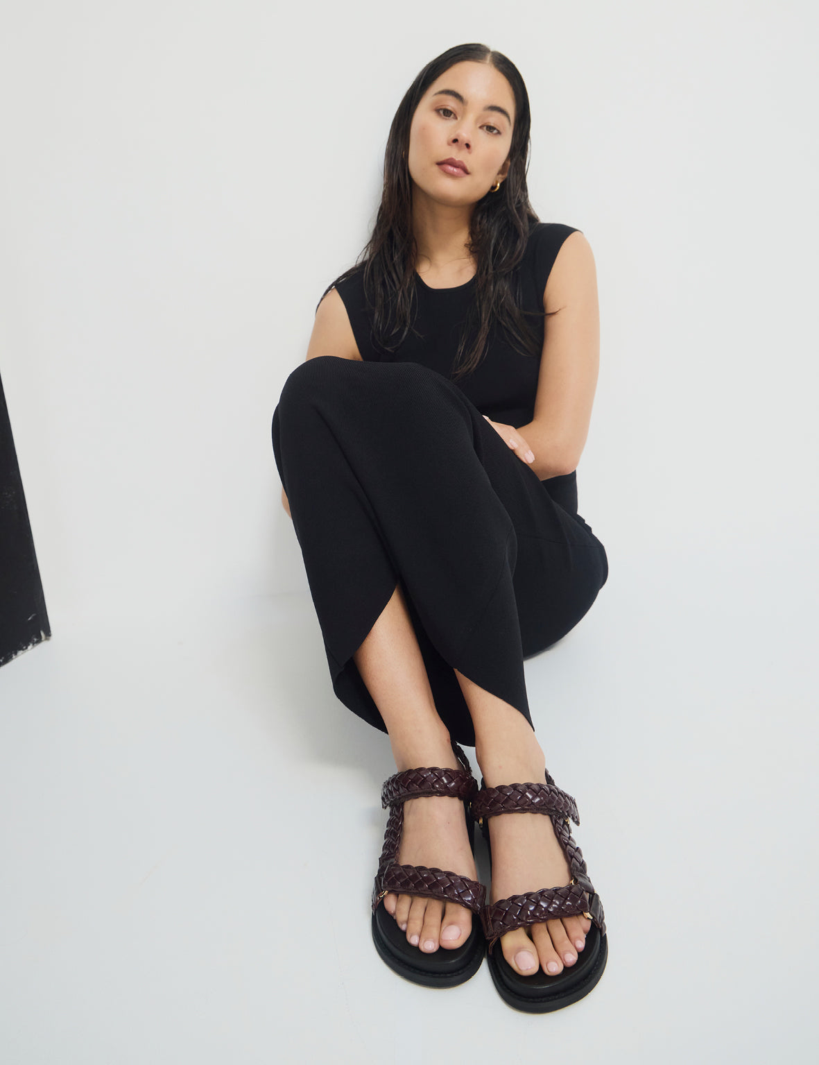 La Tribe | Elke Braided Sandal - Black Cherry