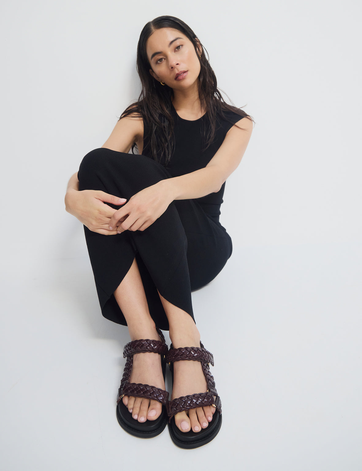 La Tribe | Elke Braided Sandal - Black Cherry