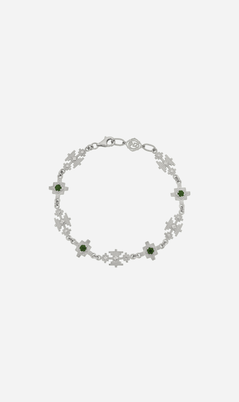 Zoe & Morgan | Ayllu Bracelet - Silver/Chrome Diopside