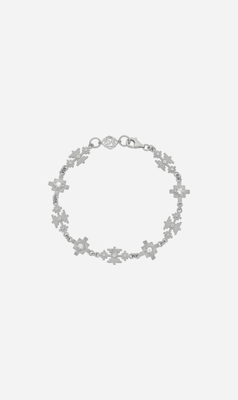 Zoe & Morgan | Ayllu Bracelet - Silver/White Zircon