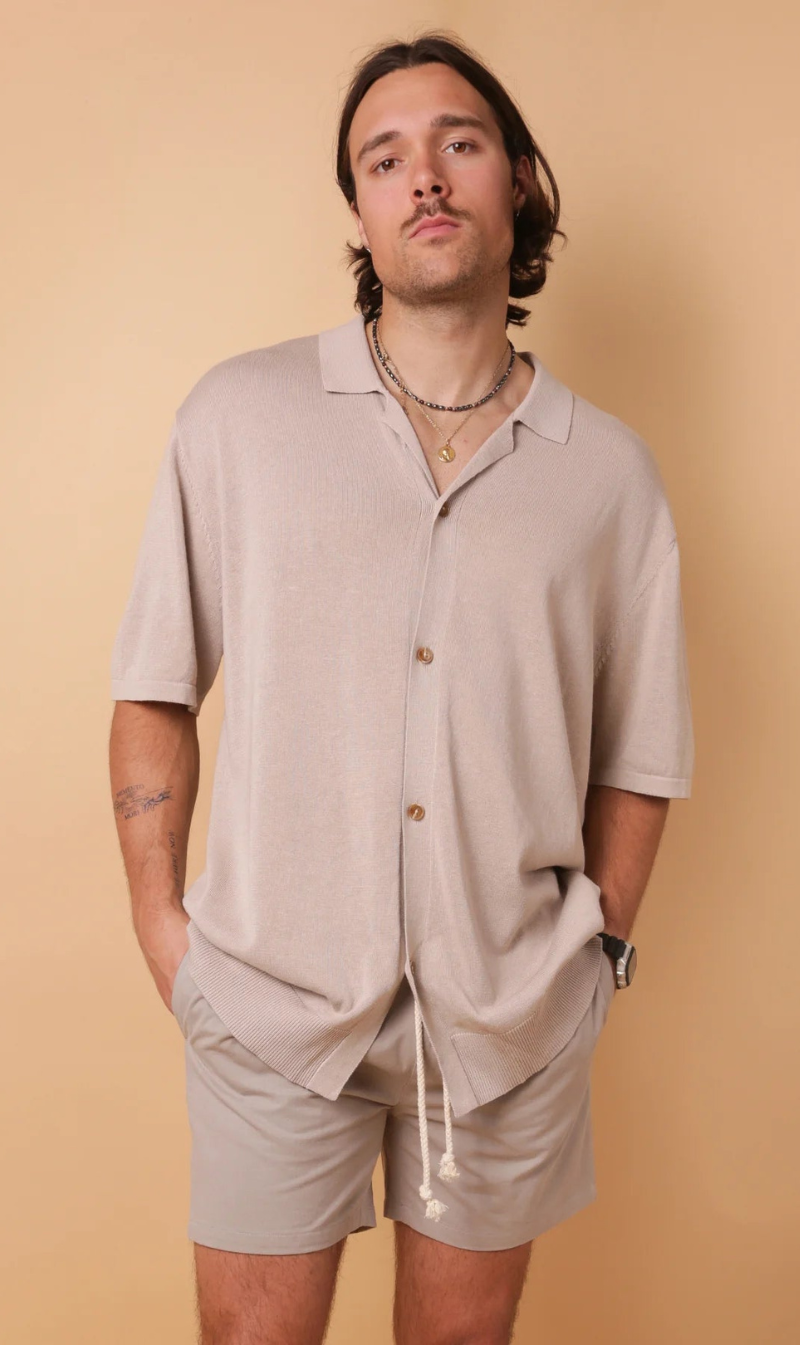 Kore Studios | Camper Knit Shirt - Beige