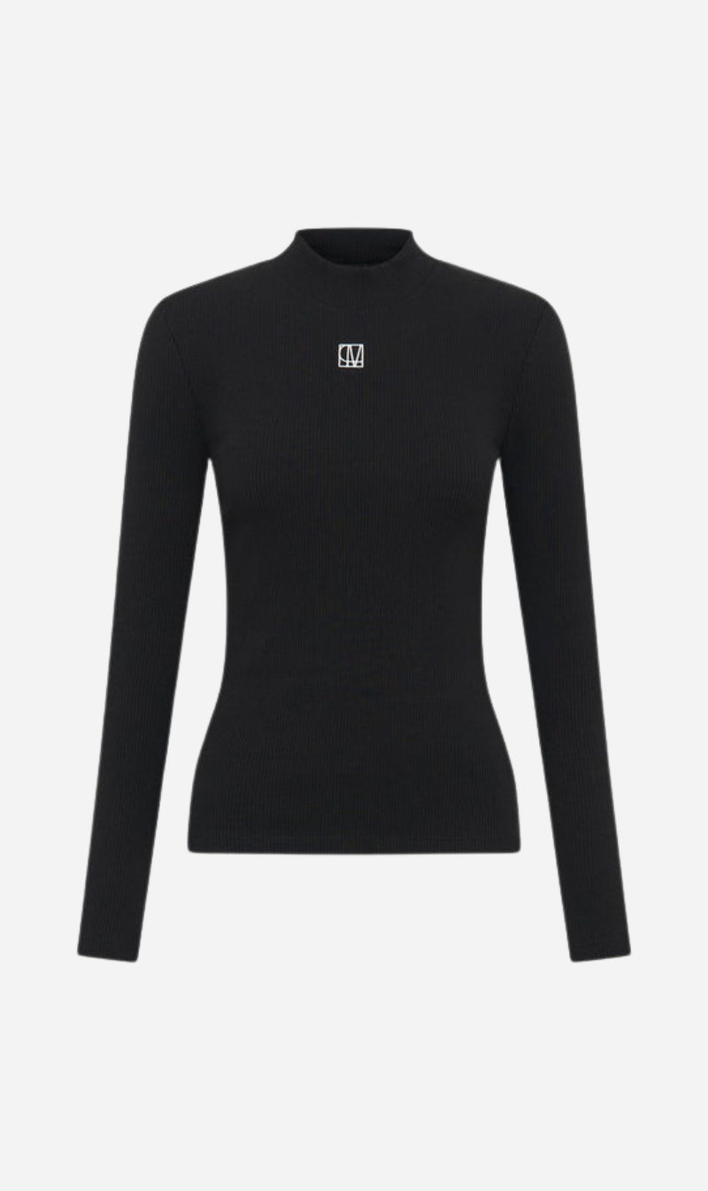 Camilla and Marc | Nora Rib Long Sleeve Top - Black