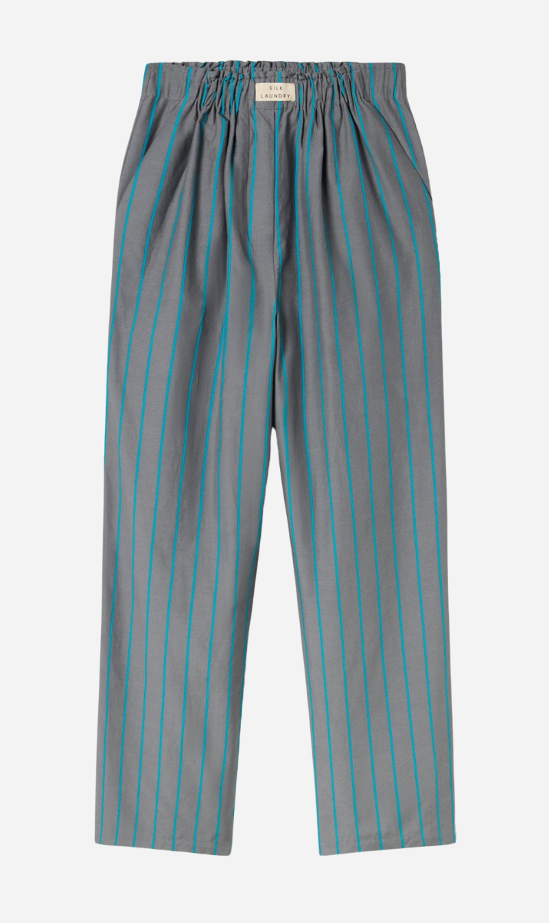 Silk Laundry | Cotton Silk Paper Bag Pants - Oxygen Stripe