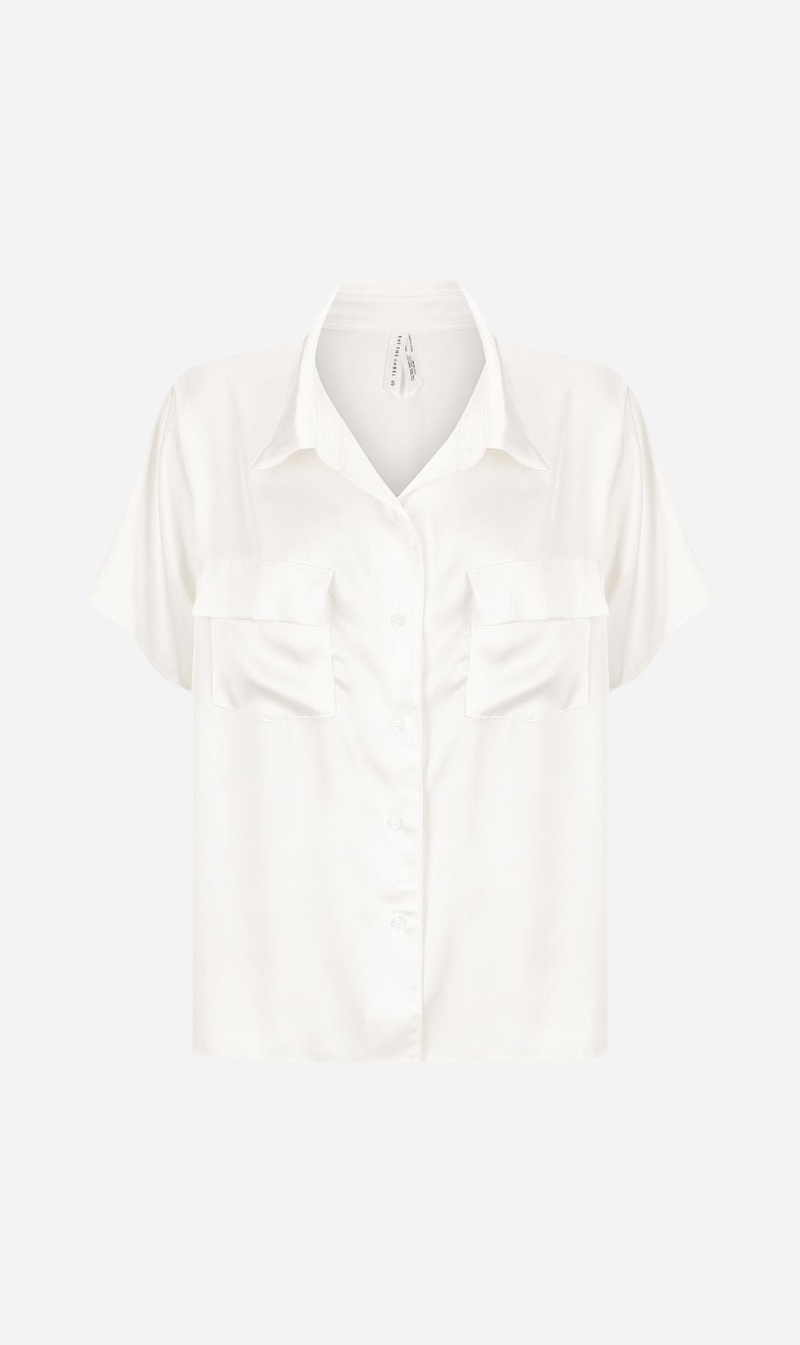 Kat The Label | Gracie Short Sleeve Shirt - Ivory