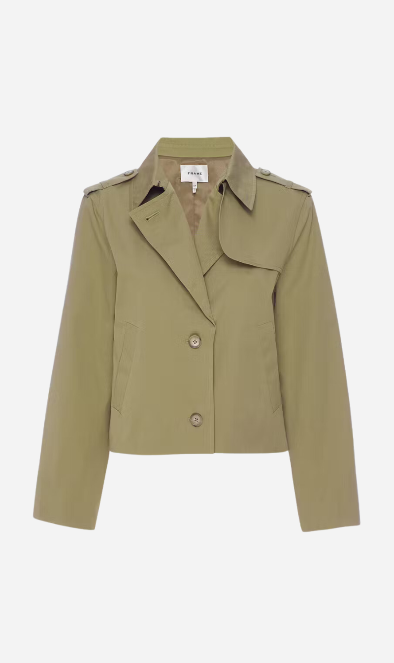 Frame | Short Trench Jacket - Khaki