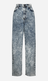 Bassike | High Rise Straight Leg Jean - Indigo Motley