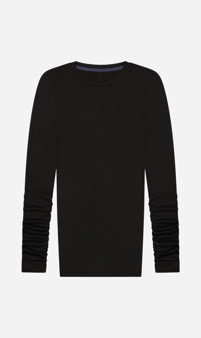 REBE | Ruched LS Tee - Black