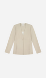 REBE | Collarless Blazer - Sand