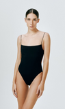 Ziah | Fine Strap One Piece - Black