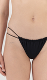 Ziah | Fine Strap Ruched Bottom - Black