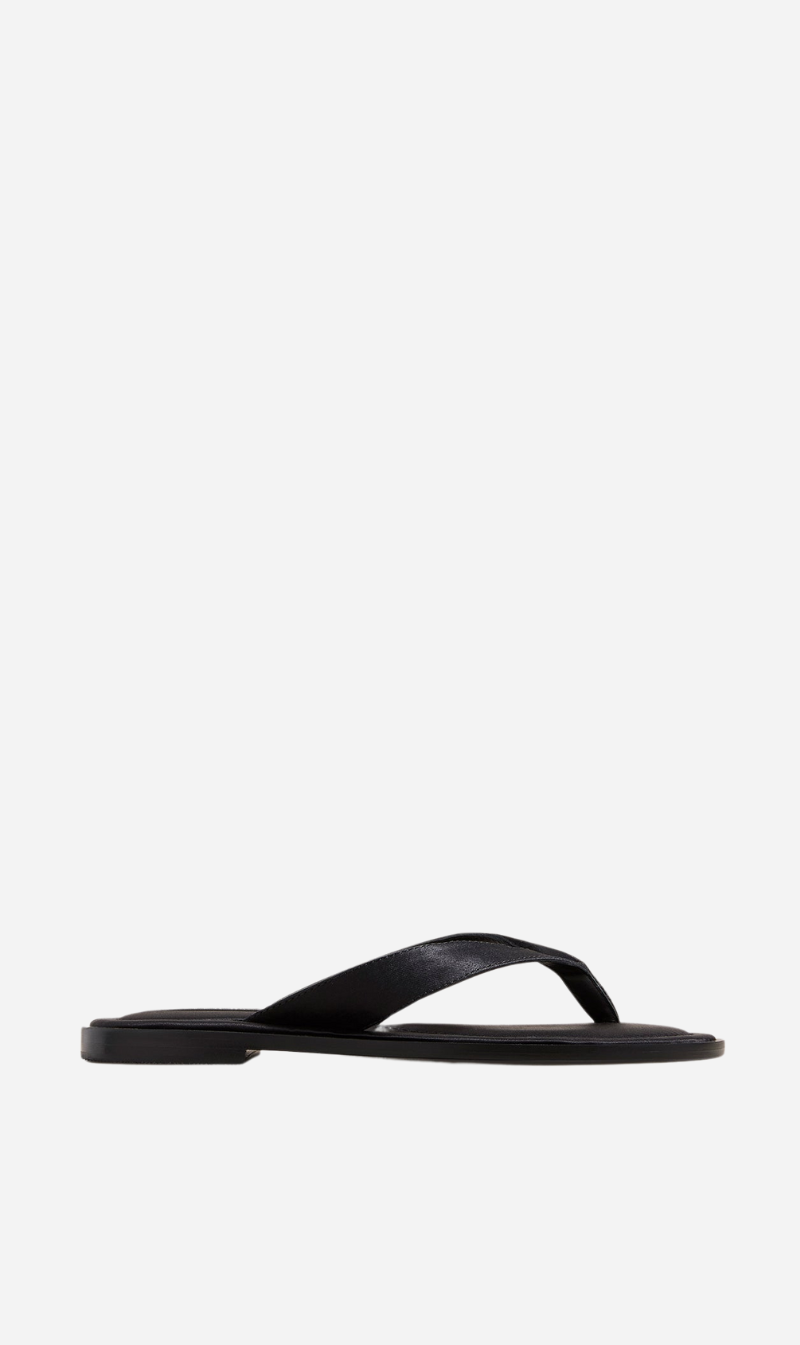 A.Emery | The Morgan Sandal - Black Satin