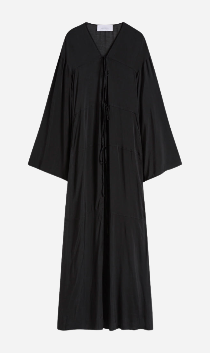 Bondi Born | Mali Tie-Front Maxi Coverup - Black