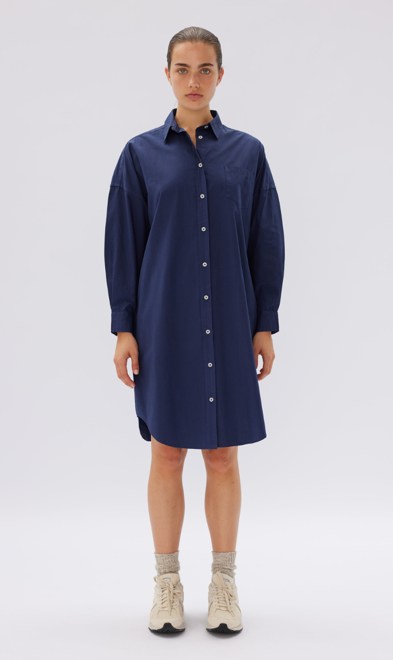 LMND | Chiara Shirt Dress - Navy