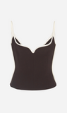 Paris Georgia | Heart Singlet - Black/White Bonded