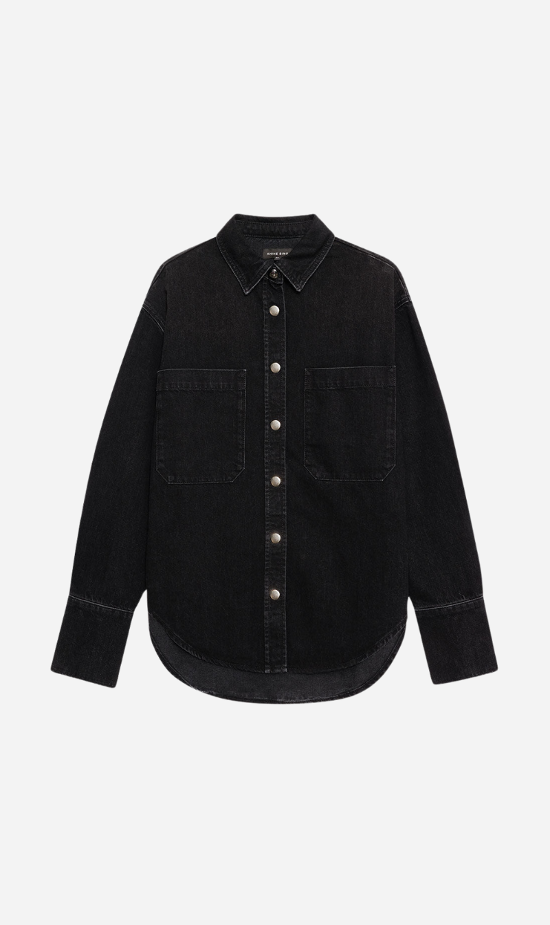 Anine Bing | Dante Shirt - Iron Black Denim