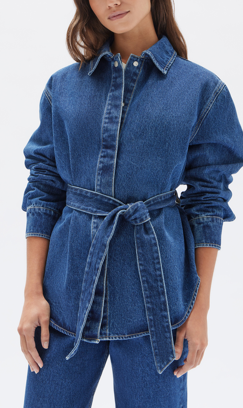 Assembly Label | Denim Belted Jacket - Heritage Blue