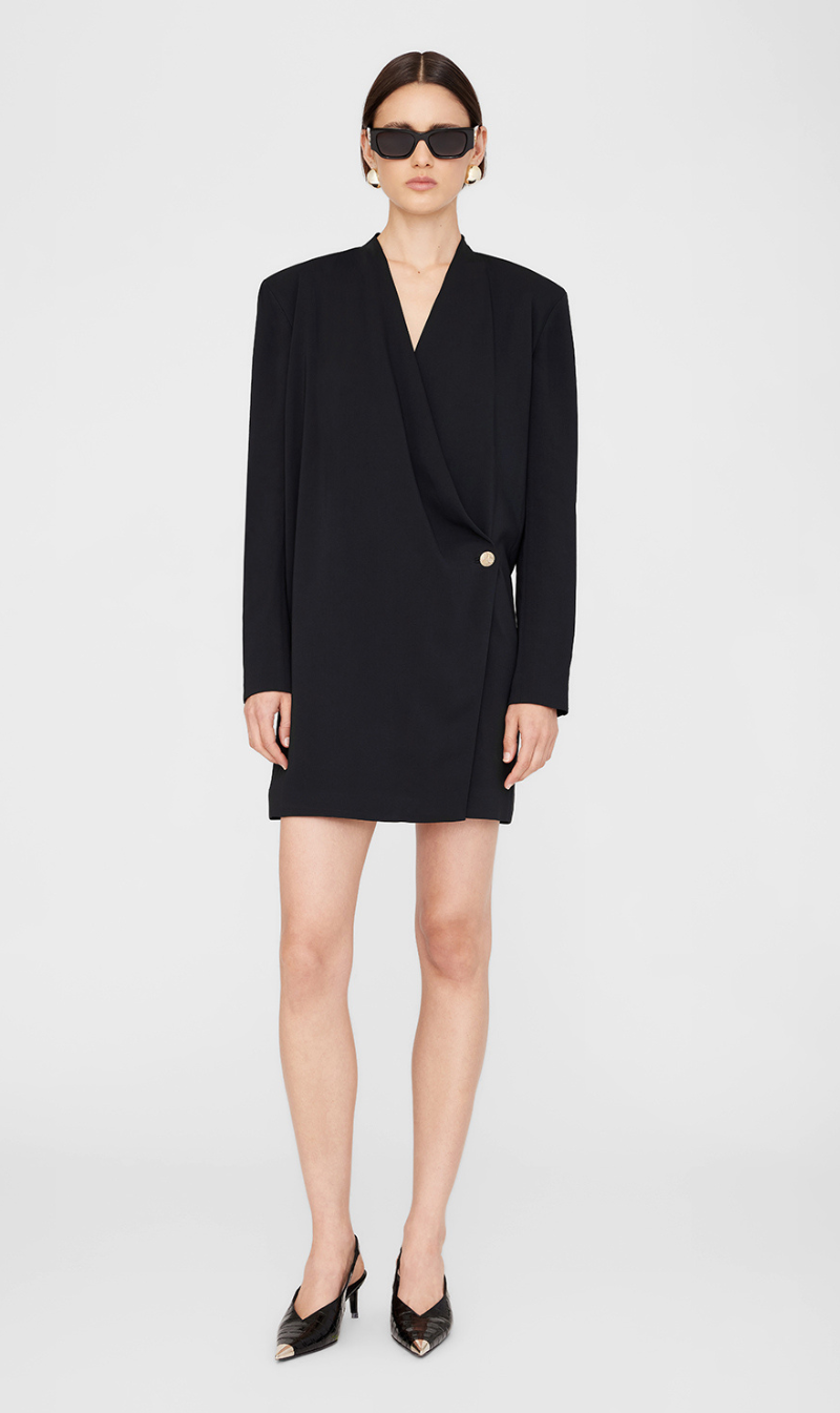 Anine Bing | Venice Long Sleeve Mini Dress - Black