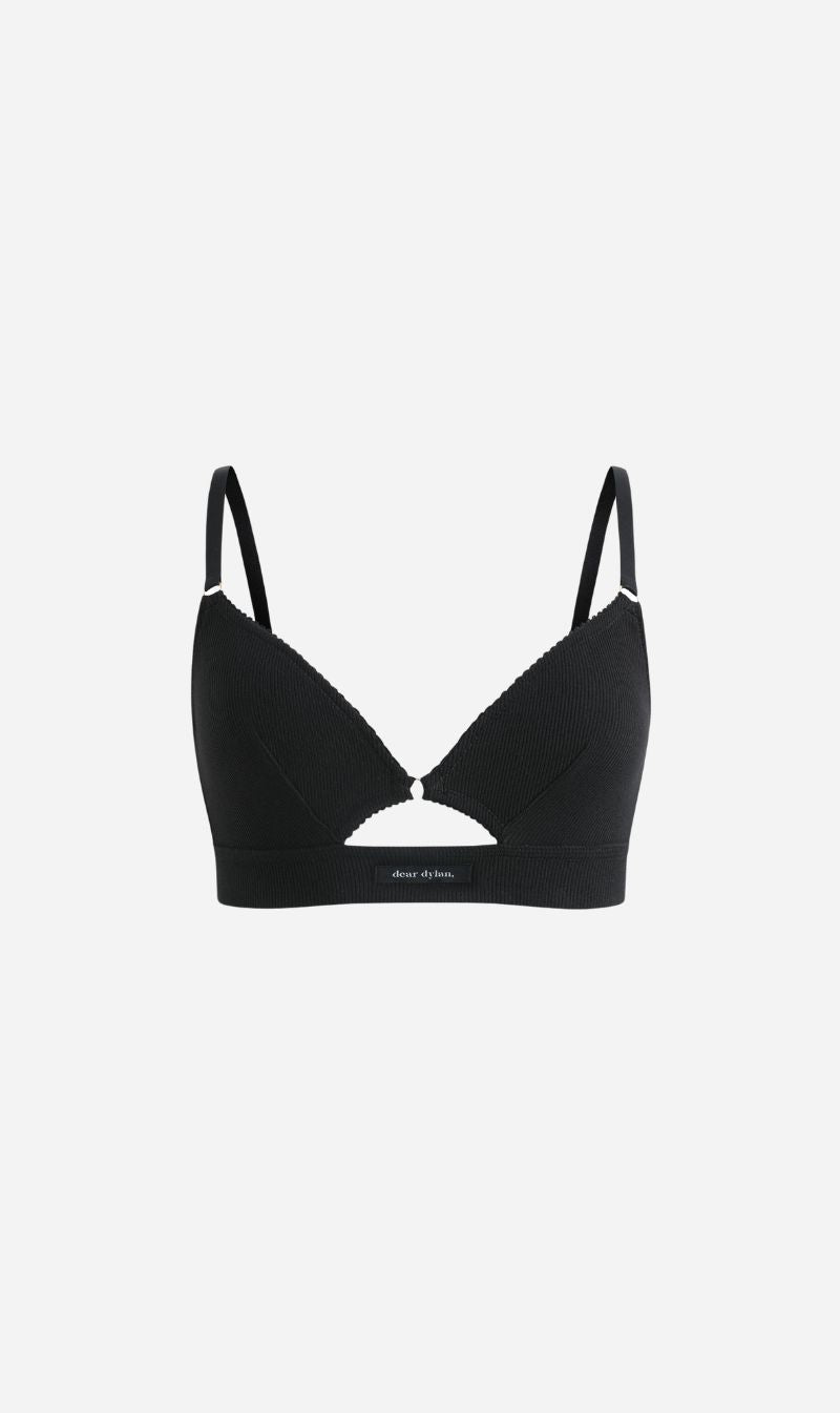 Dear Dylan | Organic Cut Out Bralette - Noir