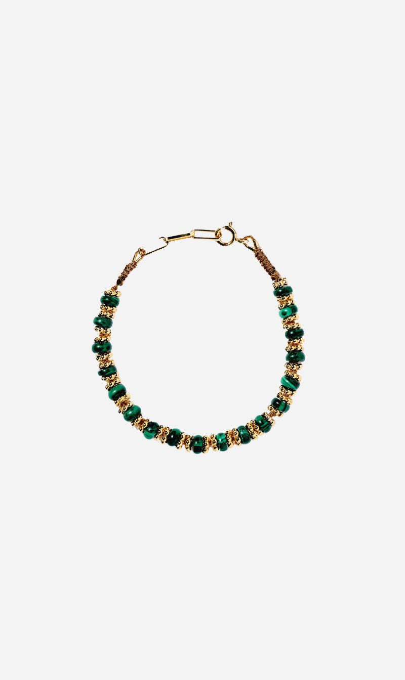 Tityaravy | Seda Bracelet - Beige / Malachite