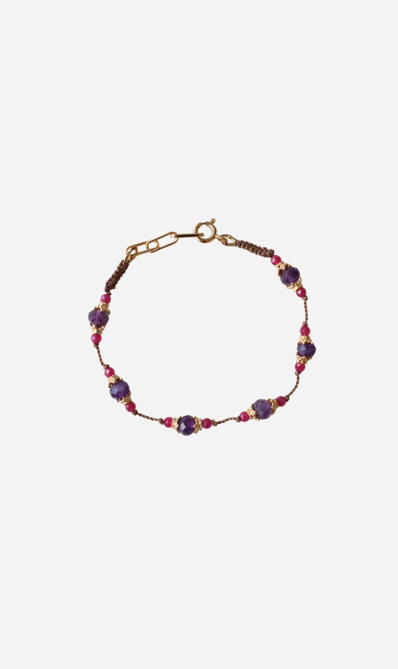 Tityaravy | Sriphala Bracelet - Rubellite / Amethyst