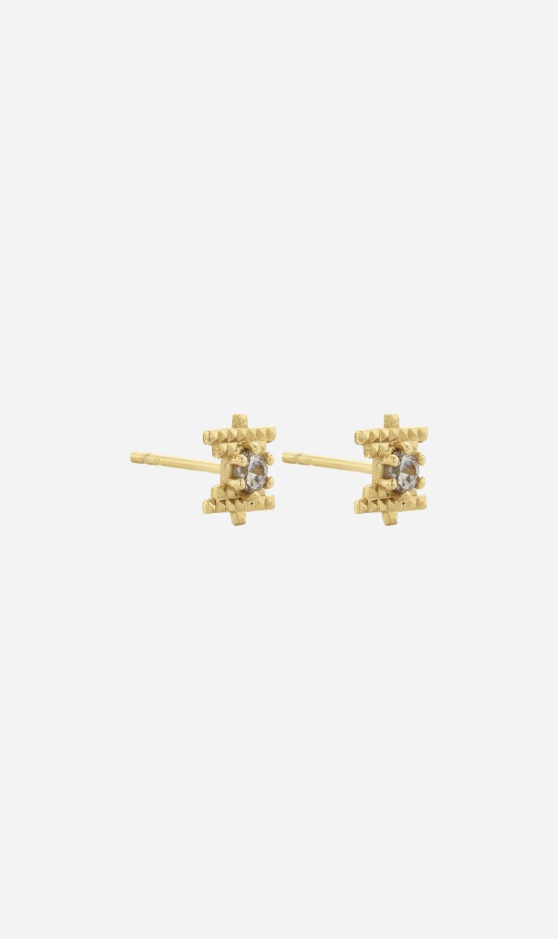 Zoe & Morgan | Inti Stud - Gold Peach Zircon