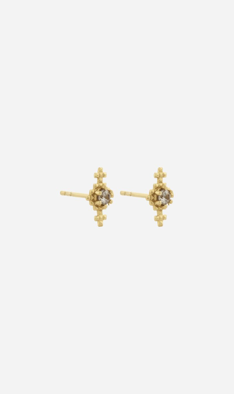 Zoe & Morgan | Indie Stud - Gold Peach Zircon