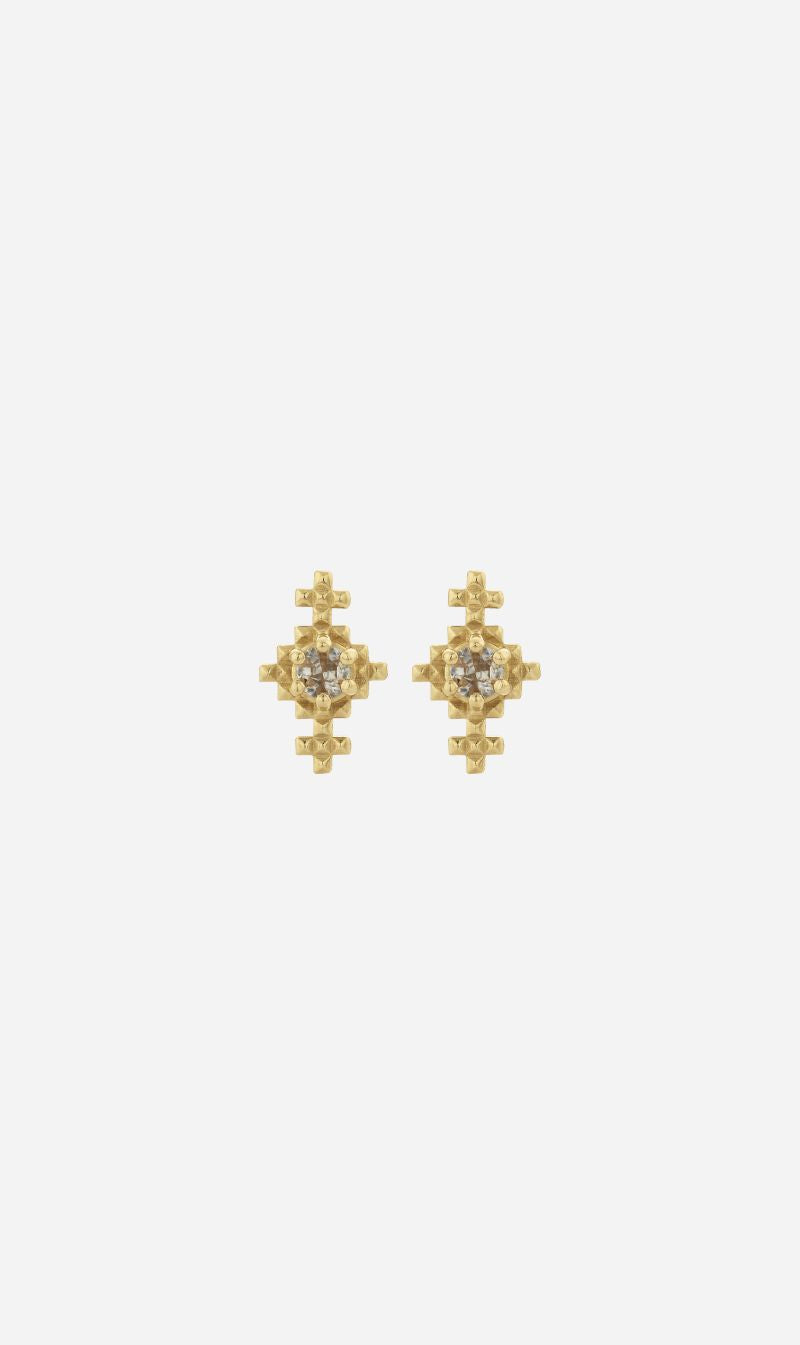 Zoe & Morgan | Indie Stud - Gold Peach Zircon