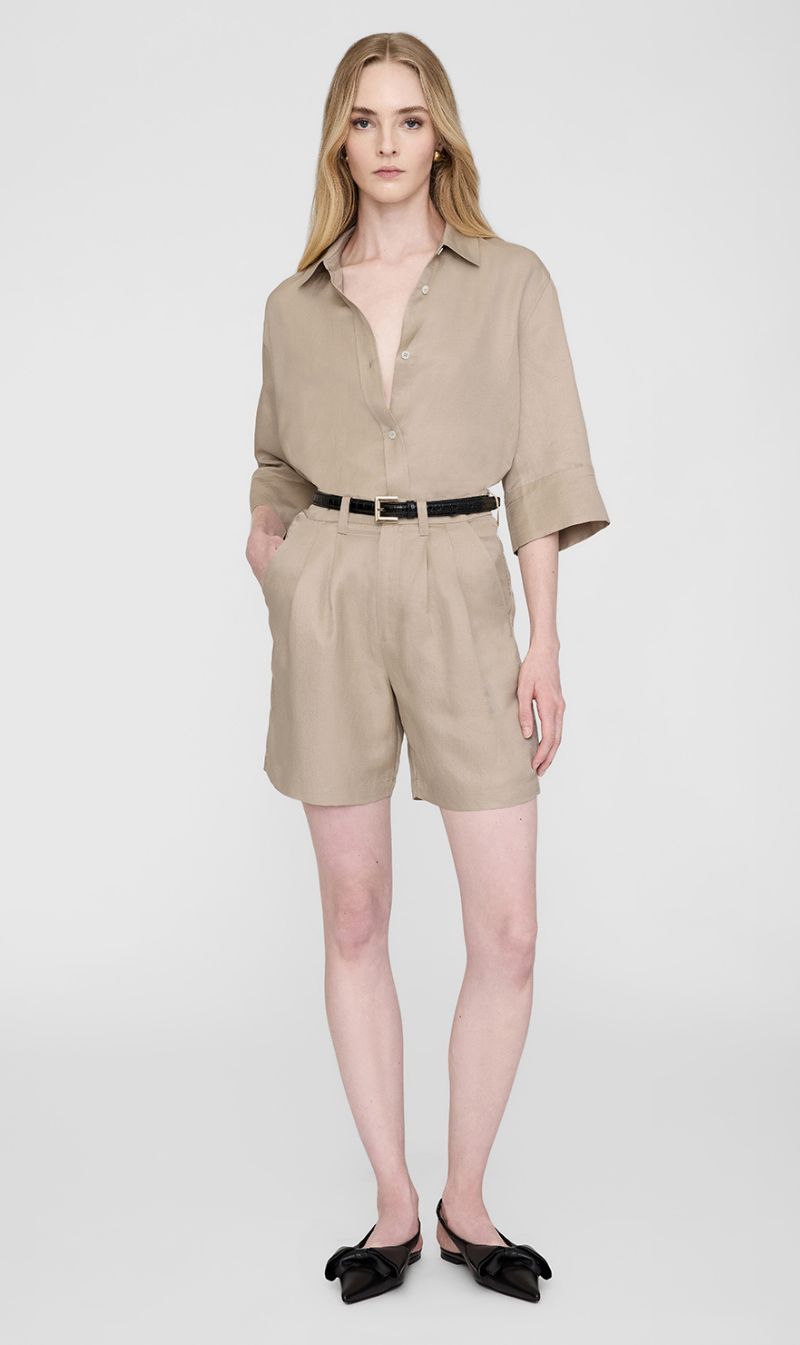 Anine Bing | Mary Shirt - Oatmeal Linen Blend