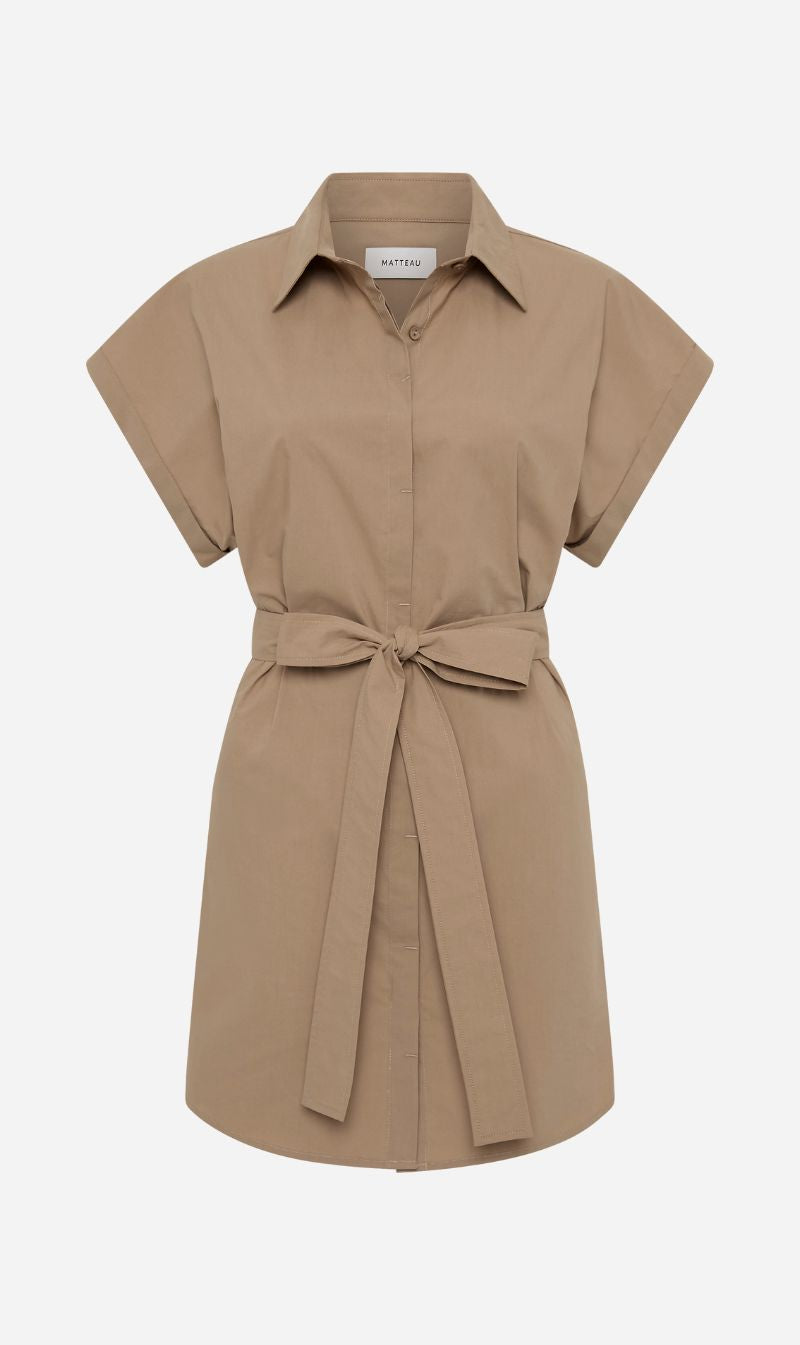 Matteau | Mini Shirt Dress - Stone