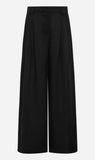 St Agni | Wide Leg Pleat Pants - Black