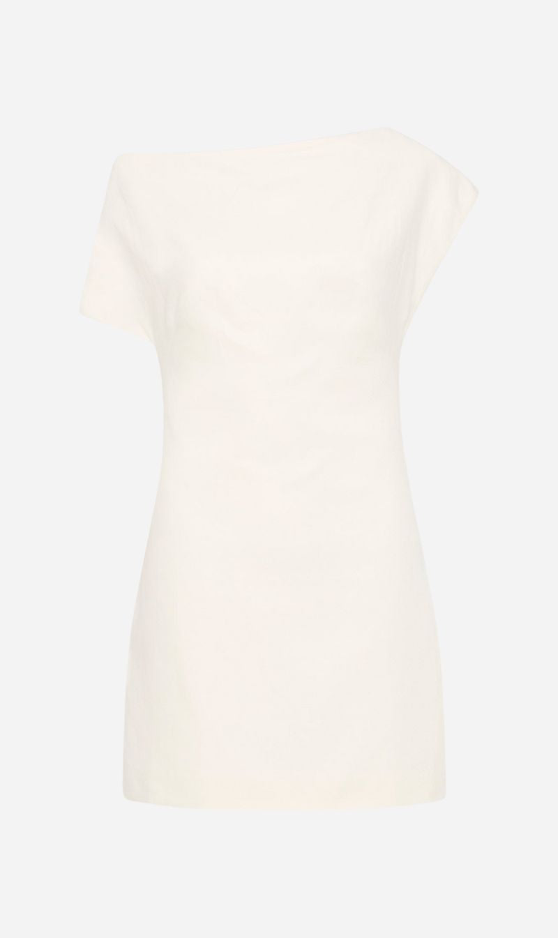 St Agni | Asymmetric Mini Dress - Ivory