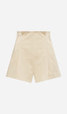 St Agni | Cotton Paperbag Waist Shorts - Champagne