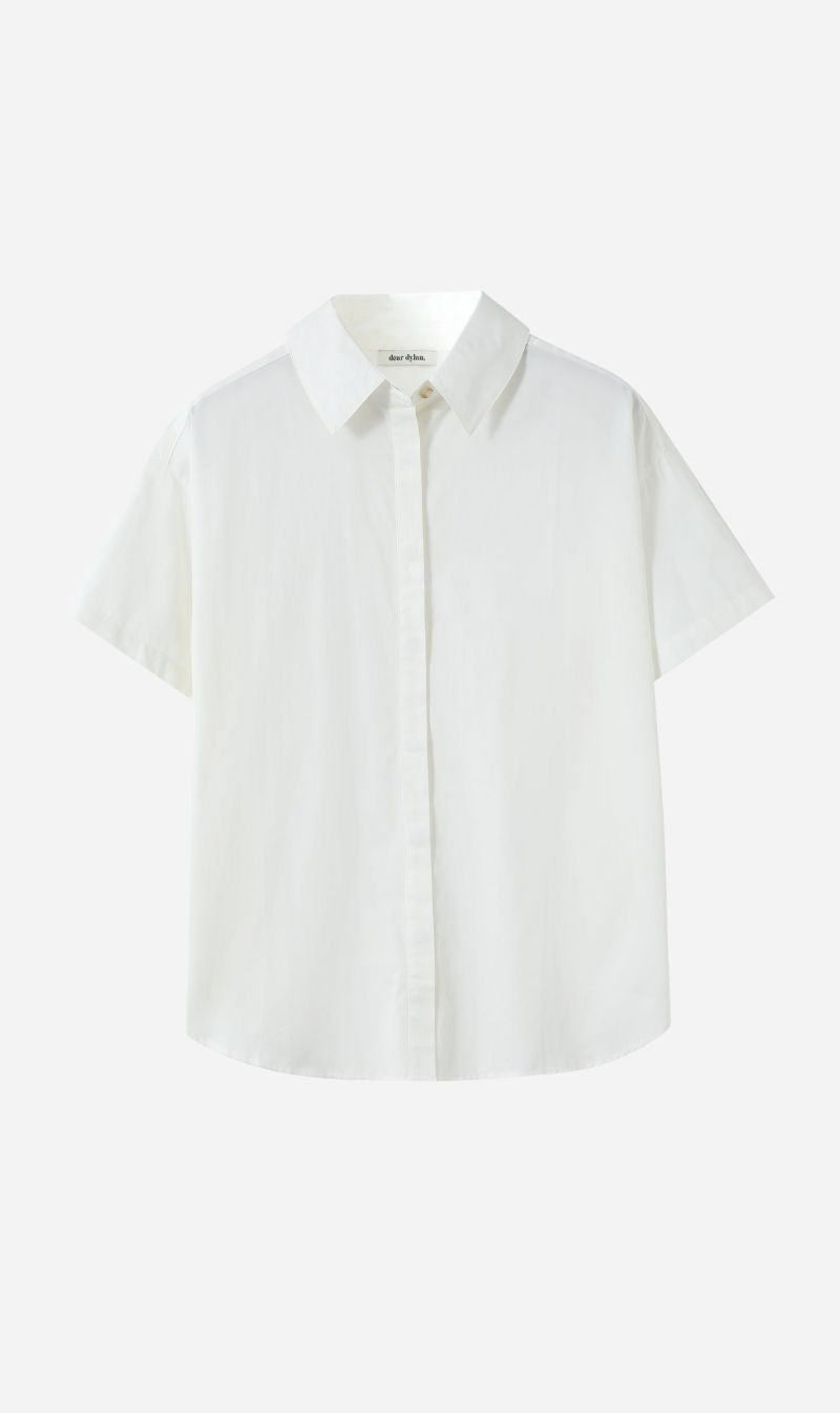 Dear Dylan | Lawn Oversized Shirt - Blanc