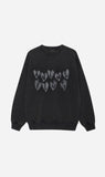 Anine Bing | Spencer Sweatshirt Hearts - Washed Black