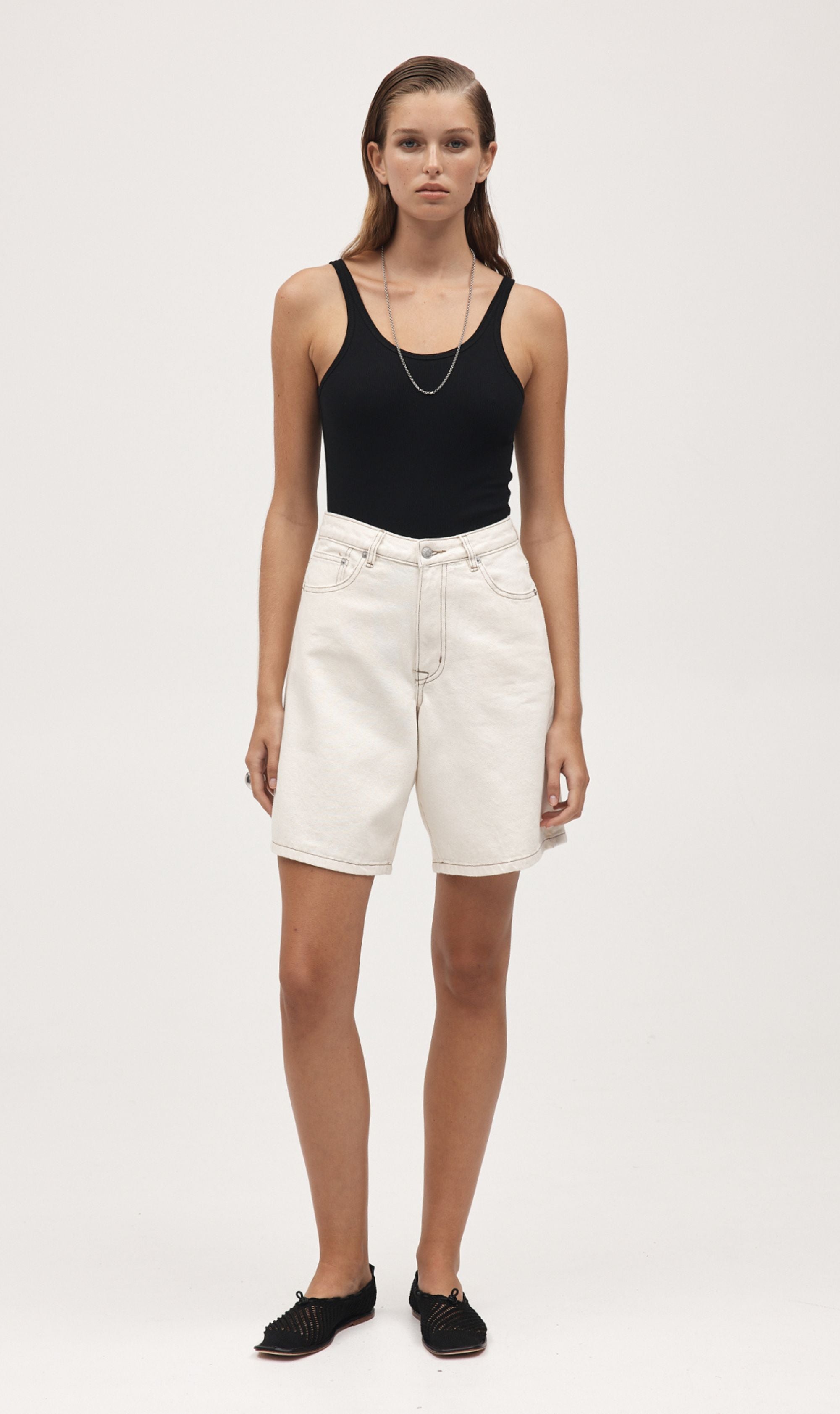 Marle | Relaxed Jean Short - Ecru