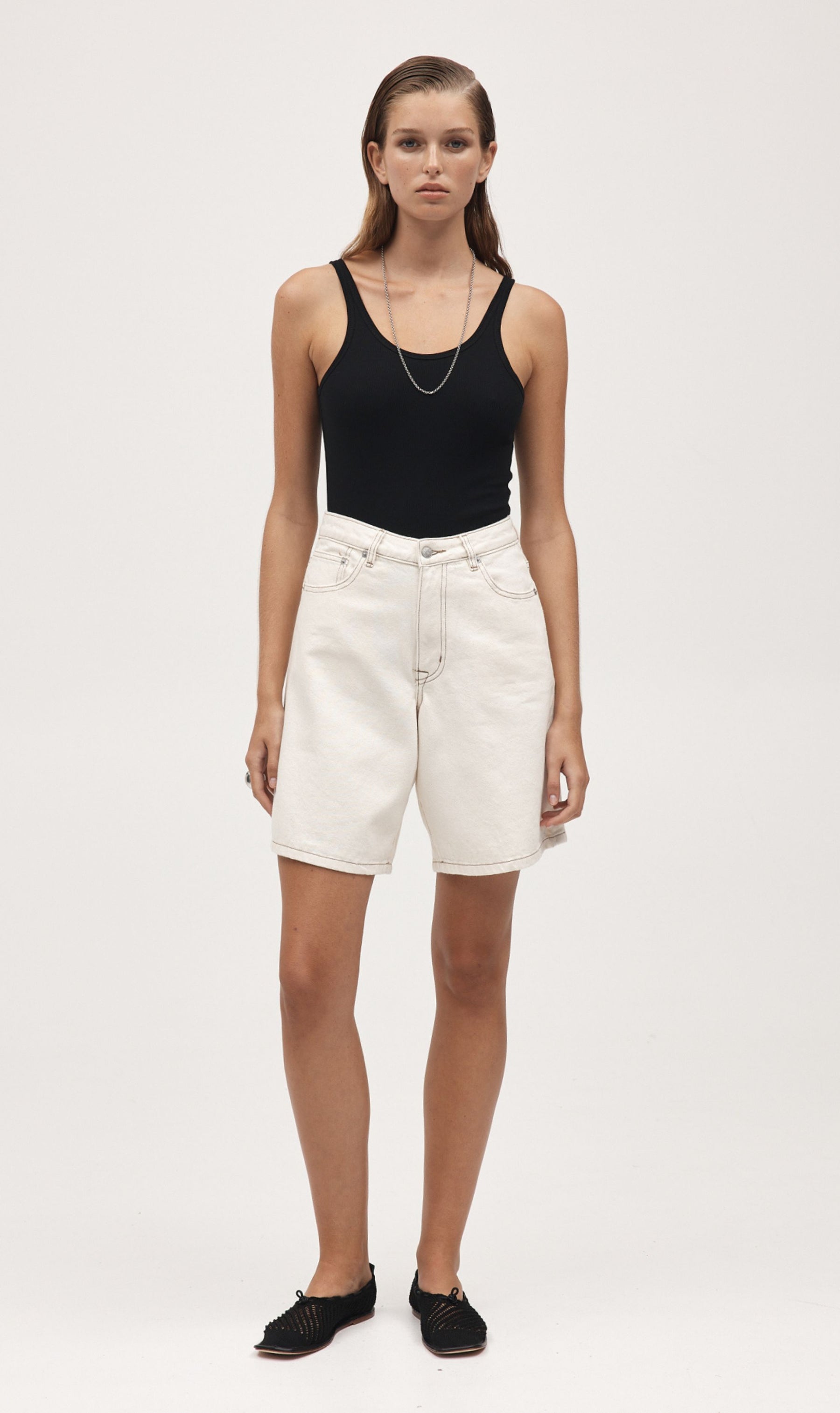 Marle | Relaxed Jean Short - Ecru