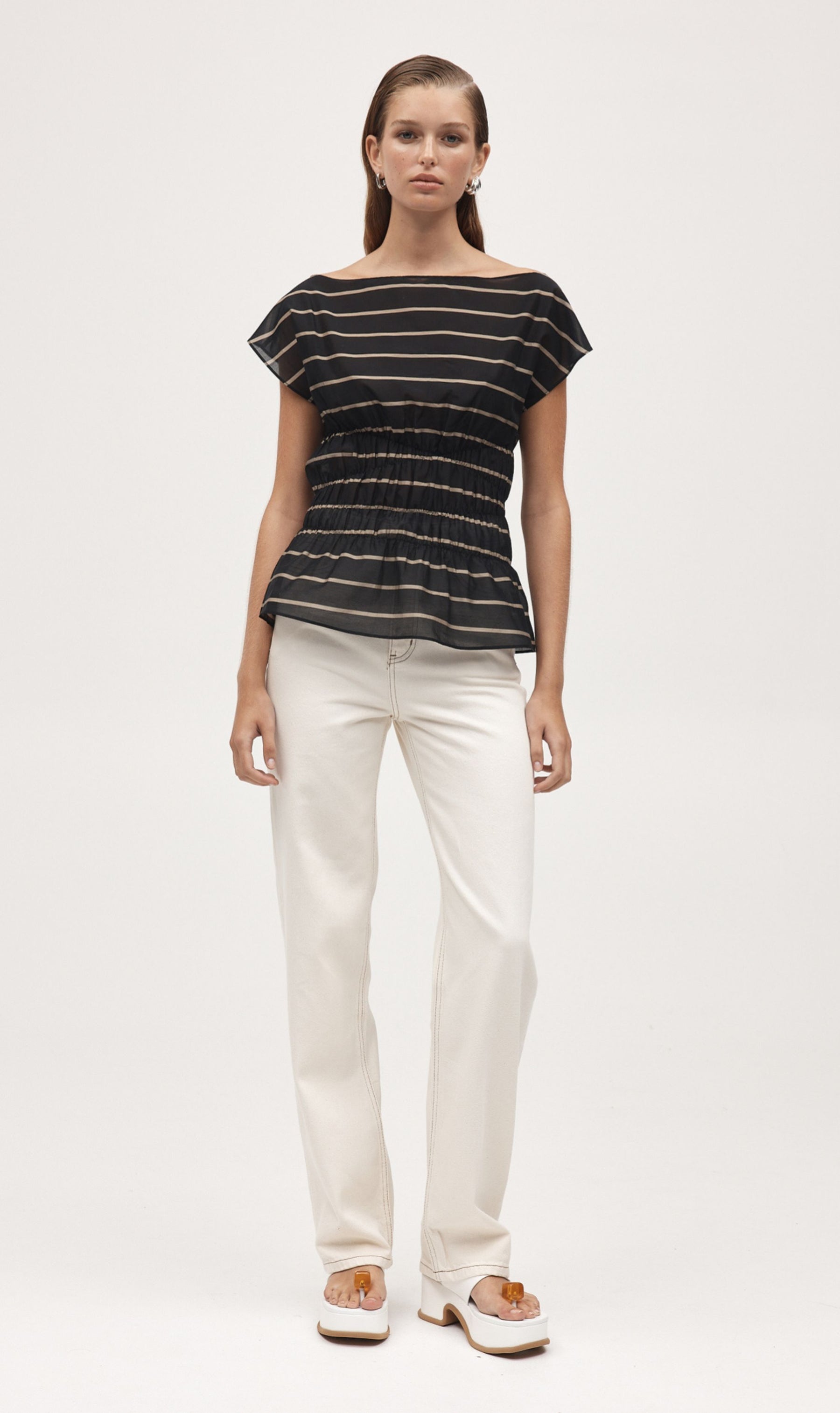 Marle | Aida Top - Black Stripe