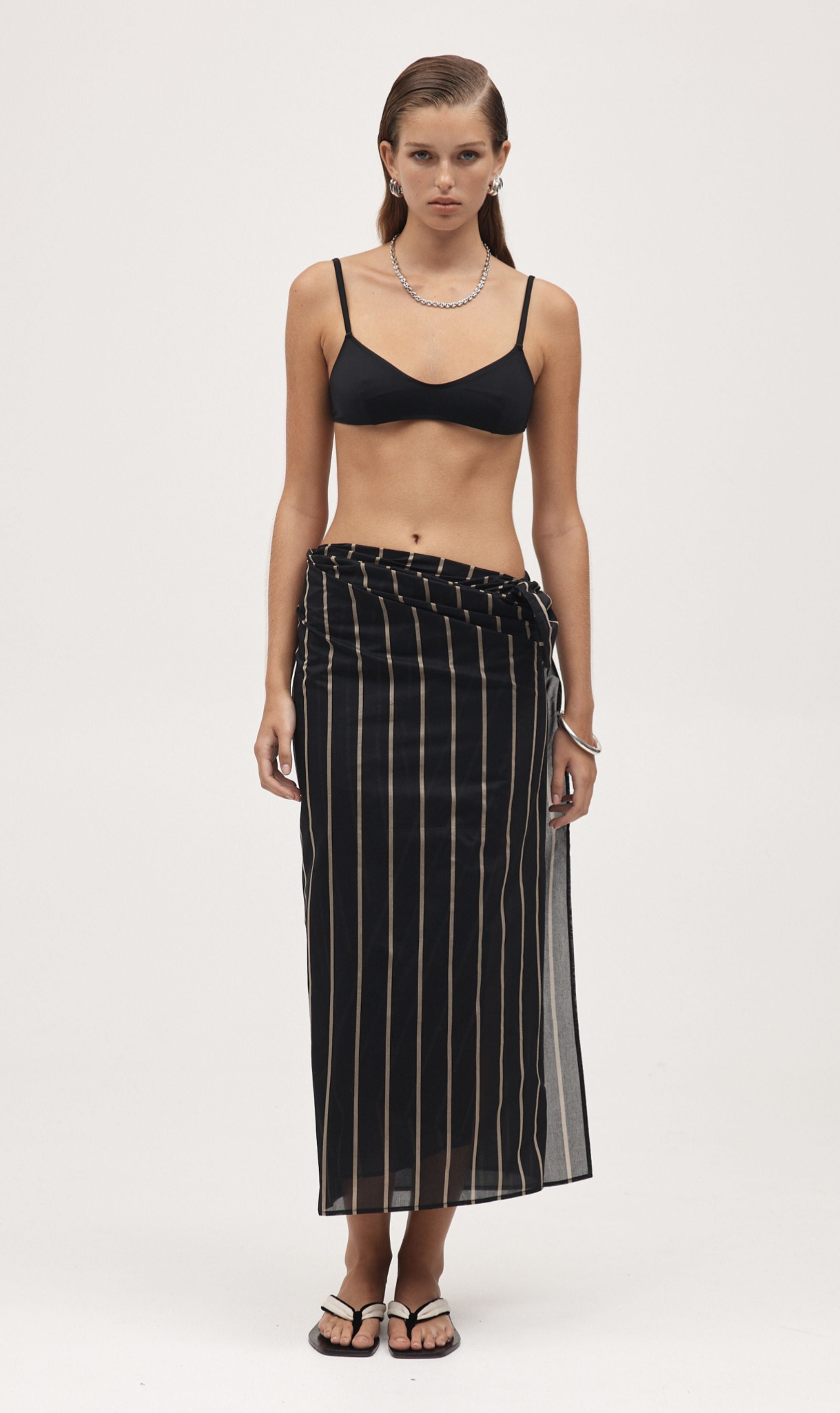 Marle | Hattie Sarong - Black Stripe