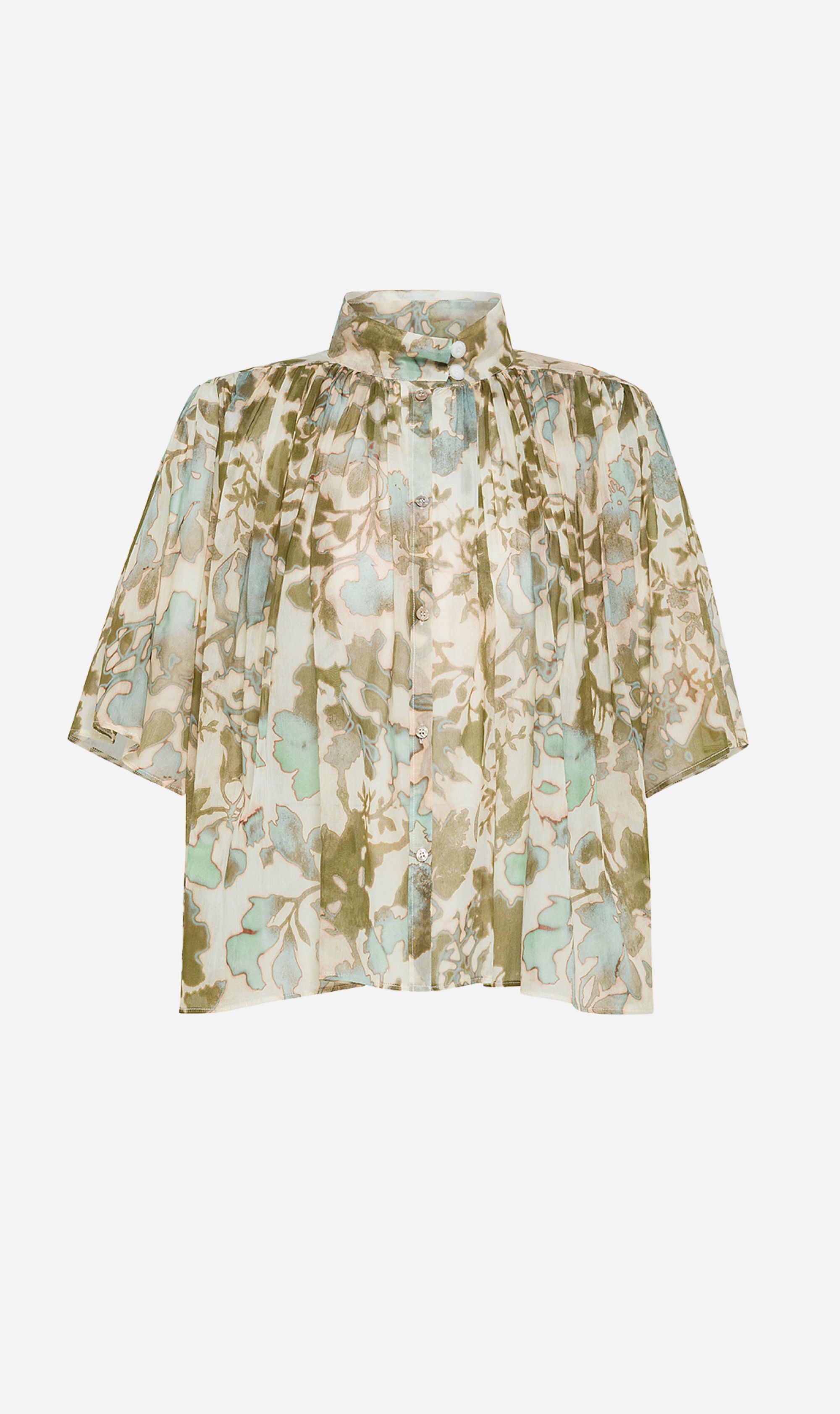 Forte Forte | Bloom Mist Voile Half Sleeve Shirt - Garden